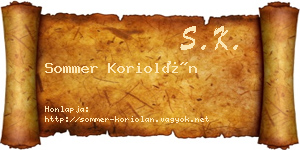 Sommer Koriolán névjegykártya